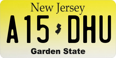 NJ license plate A15DHU