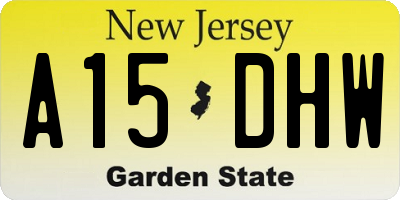 NJ license plate A15DHW