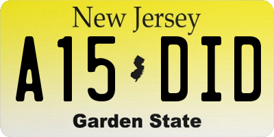 NJ license plate A15DID