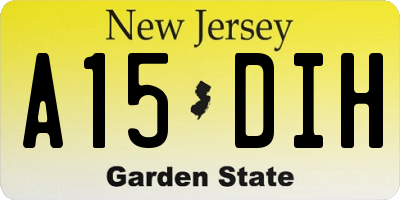 NJ license plate A15DIH