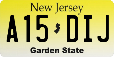 NJ license plate A15DIJ
