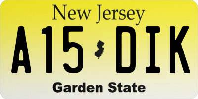 NJ license plate A15DIK