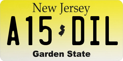 NJ license plate A15DIL