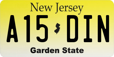 NJ license plate A15DIN