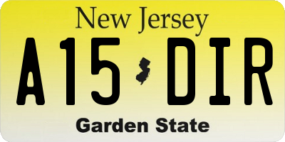 NJ license plate A15DIR