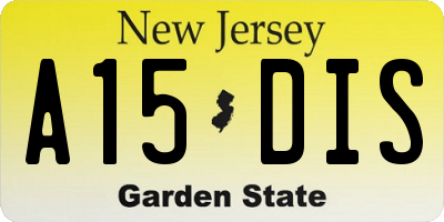 NJ license plate A15DIS