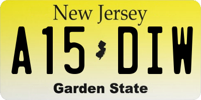 NJ license plate A15DIW