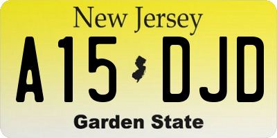 NJ license plate A15DJD