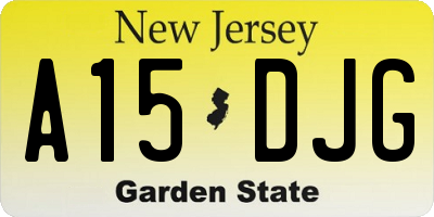 NJ license plate A15DJG