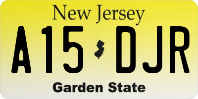 NJ license plate A15DJR