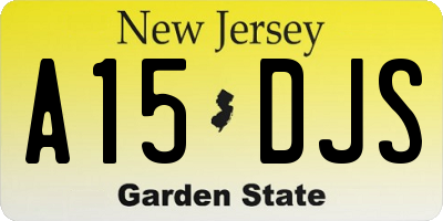 NJ license plate A15DJS