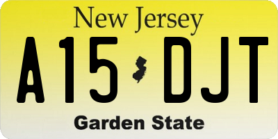 NJ license plate A15DJT