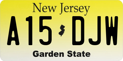 NJ license plate A15DJW