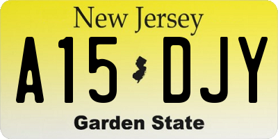 NJ license plate A15DJY