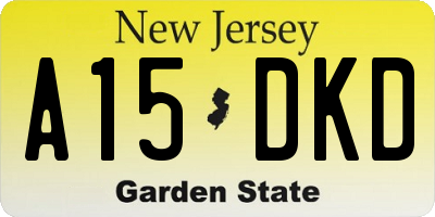 NJ license plate A15DKD