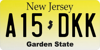 NJ license plate A15DKK
