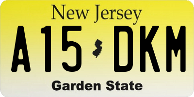NJ license plate A15DKM