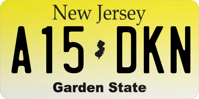NJ license plate A15DKN