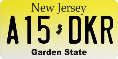 NJ license plate A15DKR