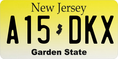 NJ license plate A15DKX