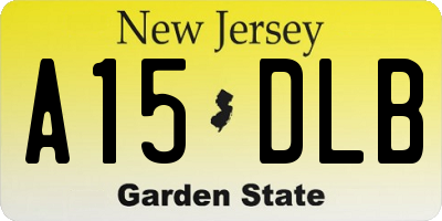 NJ license plate A15DLB