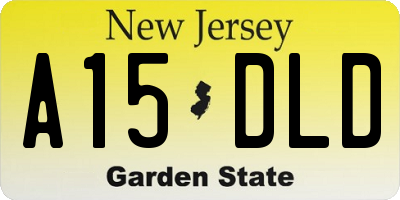 NJ license plate A15DLD