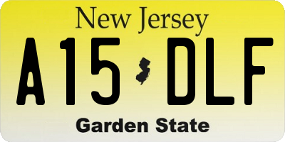 NJ license plate A15DLF