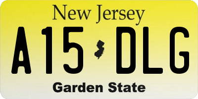 NJ license plate A15DLG