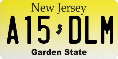 NJ license plate A15DLM