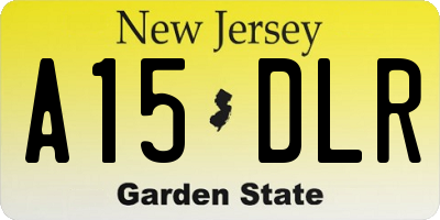 NJ license plate A15DLR
