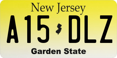 NJ license plate A15DLZ