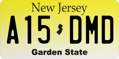 NJ license plate A15DMD