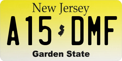 NJ license plate A15DMF