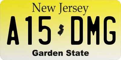 NJ license plate A15DMG