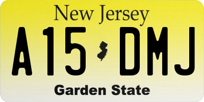 NJ license plate A15DMJ