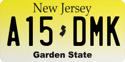 NJ license plate A15DMK