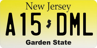 NJ license plate A15DML