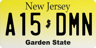 NJ license plate A15DMN