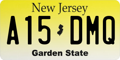 NJ license plate A15DMQ