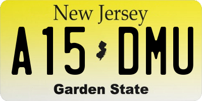 NJ license plate A15DMU