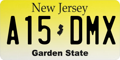 NJ license plate A15DMX