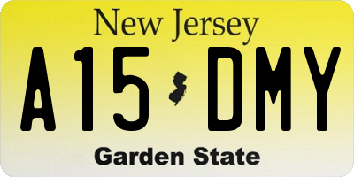 NJ license plate A15DMY