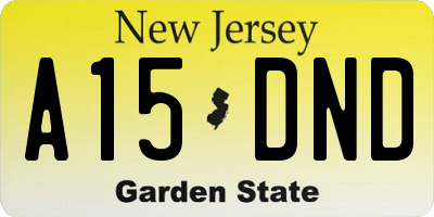 NJ license plate A15DND