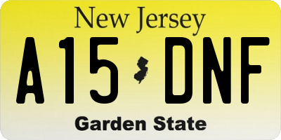 NJ license plate A15DNF