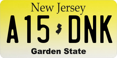 NJ license plate A15DNK