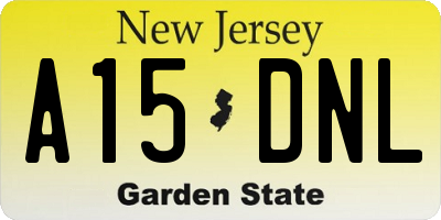 NJ license plate A15DNL