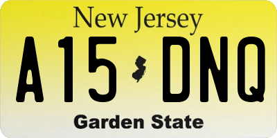 NJ license plate A15DNQ