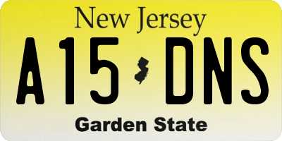 NJ license plate A15DNS