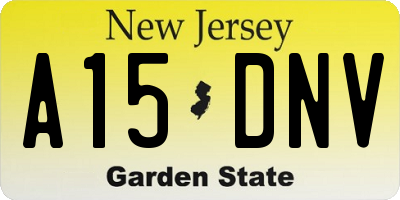 NJ license plate A15DNV