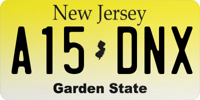 NJ license plate A15DNX